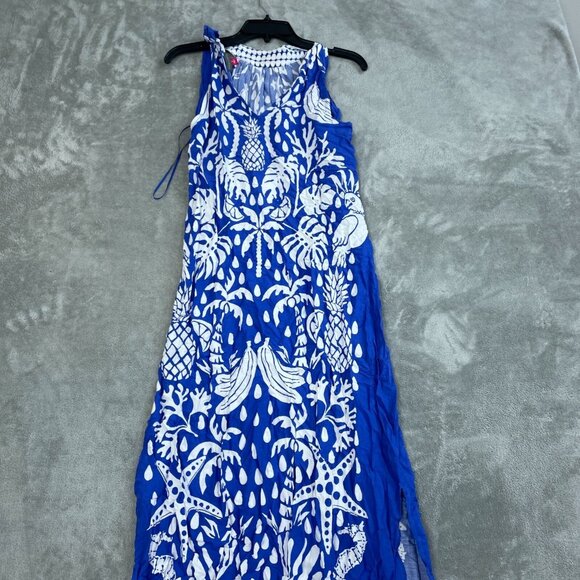 Vince Camuto Dresses & Skirts - Vince Camuto Womens Dazzling Blue & White Tropical Rayon Maxi Dress S NWT 4993
